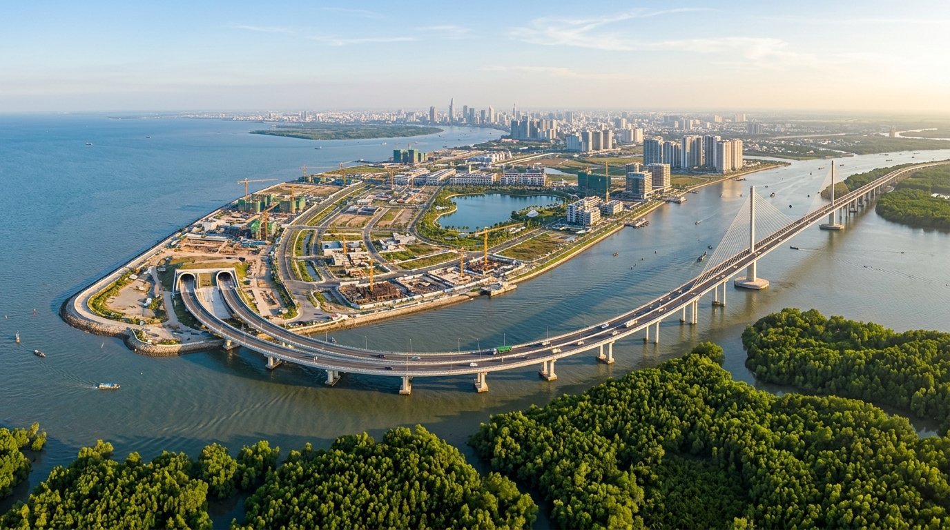 Vinhomes Green Paradise Cần Giờ Đạt 68% San Lấp, Cất Nóc Biệt Thự Đầu Tiên